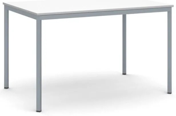 Jedálenský stôl, 120x80 cm, tmavo sivá podnož, biela