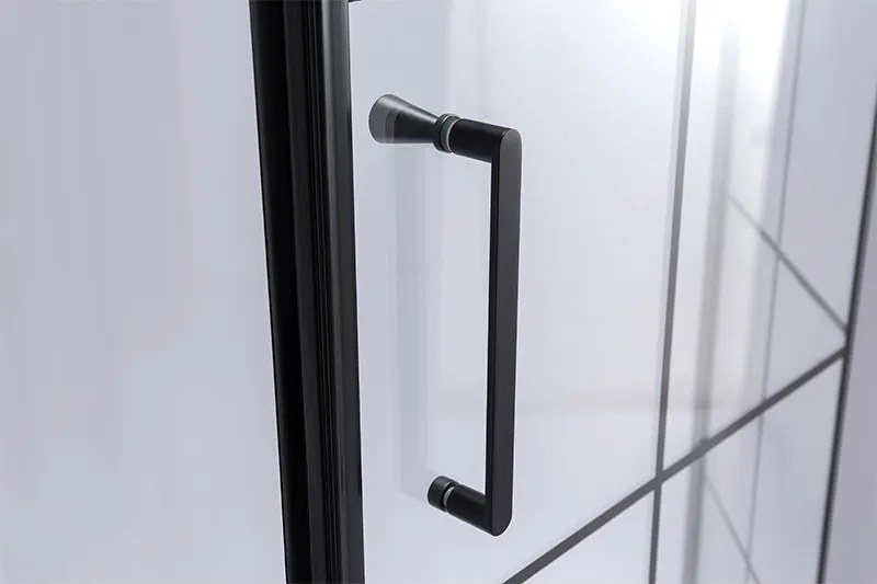BPS-koupelny Päťuholníkový sprchovací kút BS06A 80x80 čierna/transparent - bez vaničky