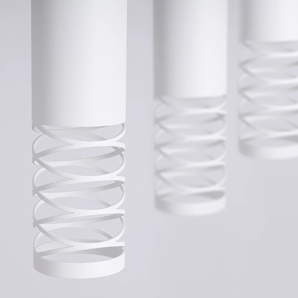 Závesné svietidlo Lami, 3x biele kovové tienidlo