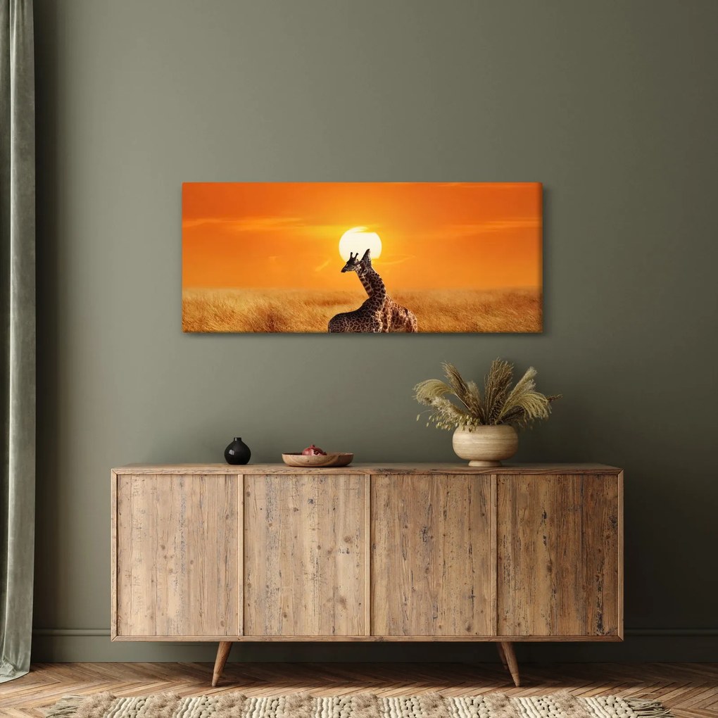 Obraz - Žirafy v národnom parku Serengeti (120x50 cm)