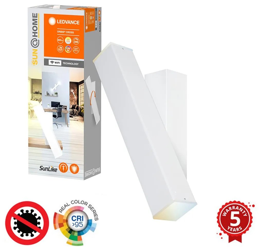 Ledvance - LED Stmievateľné nástenné svietidlo SUN@HOME CROSS 2xLED/6W/230V Wi-Fi