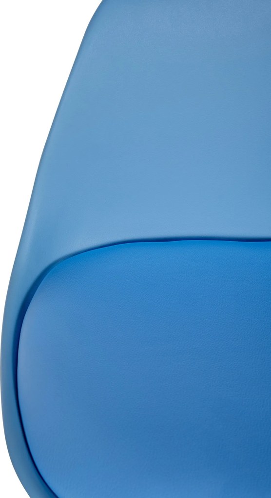 Barová stolička Corbin Square - koženka, čierny rám - modrá