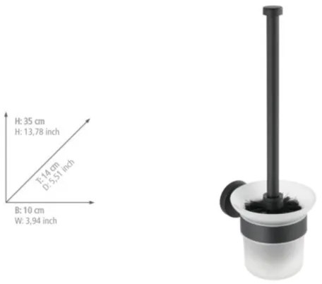 WENKO 24243100-WC kefa BOSIO BLACK 10x35 cm nerezová oceľ/strieborná/satinovaný