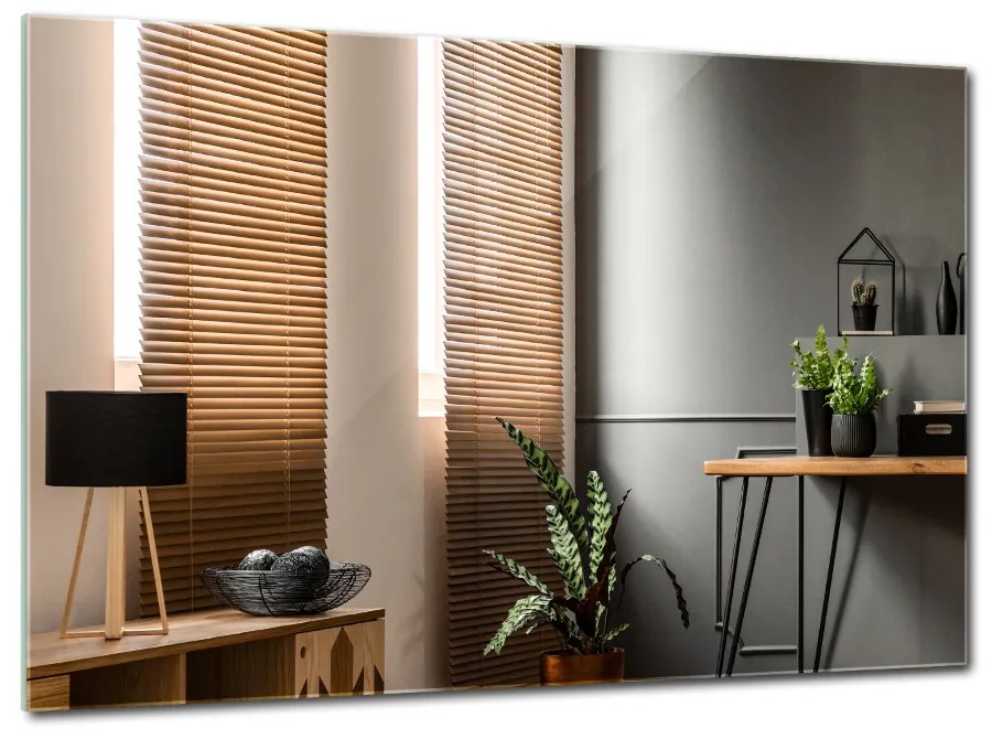 Dizajnové obdĺžnikové zrkadlo bez rámu 80x60 cm