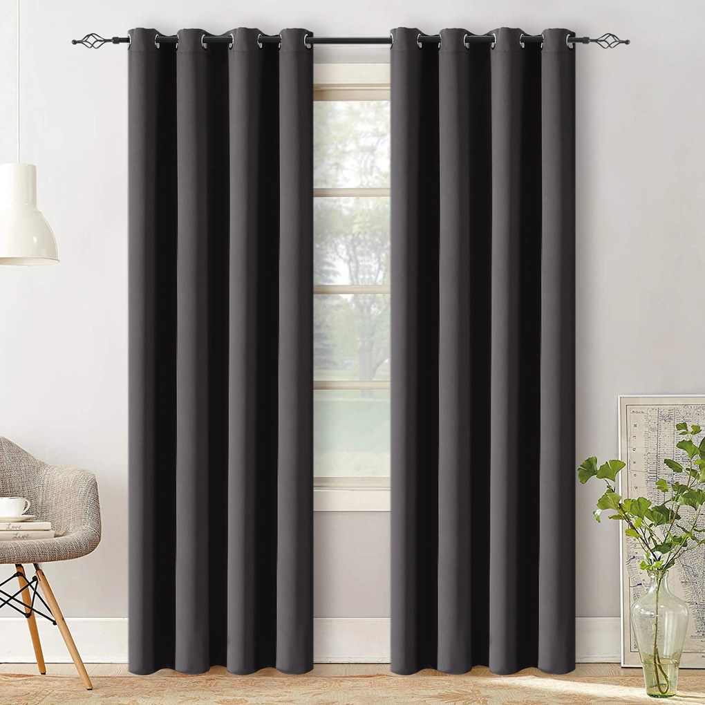 Čierny záves OXFORD 140x250 cm Zavesenie: Kovové krúžky