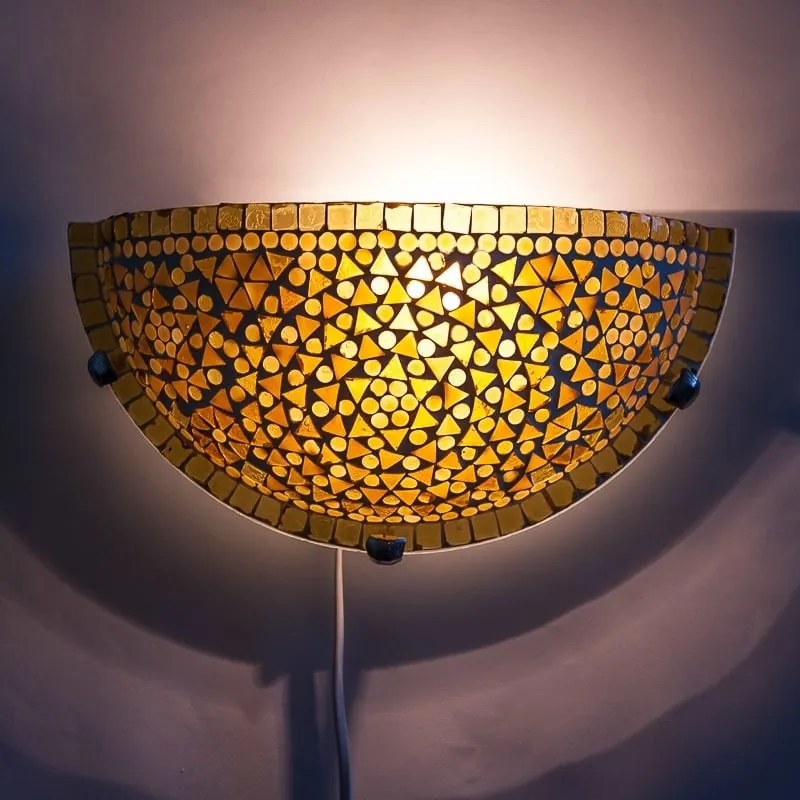 Mosaic orient lampa nástenná s vypínačom Moon AMBER 30*17
