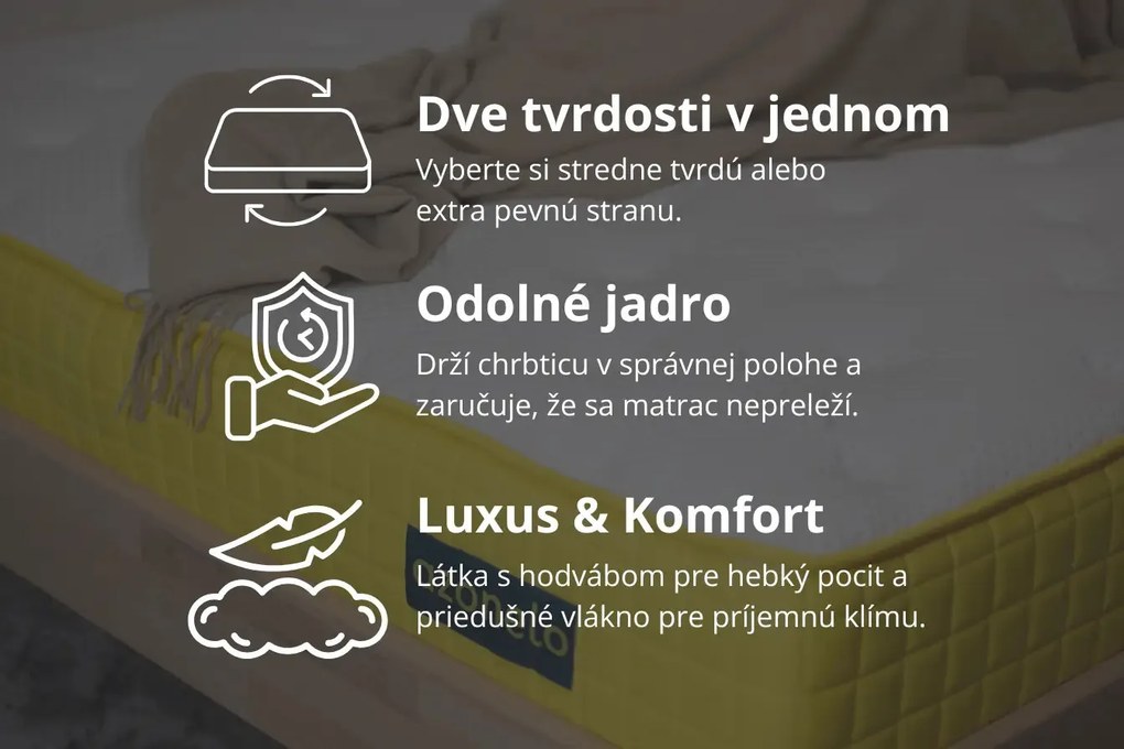 Azonelo Cloud vysoký ortopedický matrac s pamäťovou penou 90x200 cm / 30 cm - poťah s hodvábom