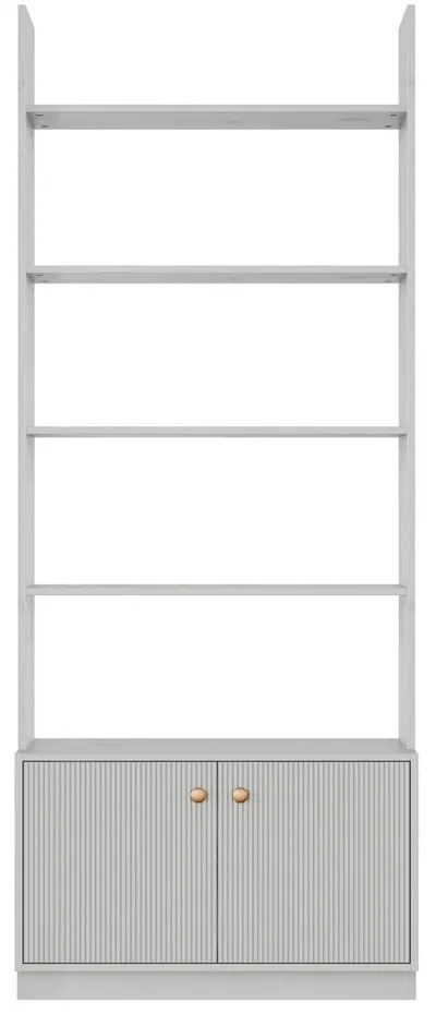 Svetlosivá modulárna knižnica z borovicového dreva 80x200 cm Madu – WOOOD