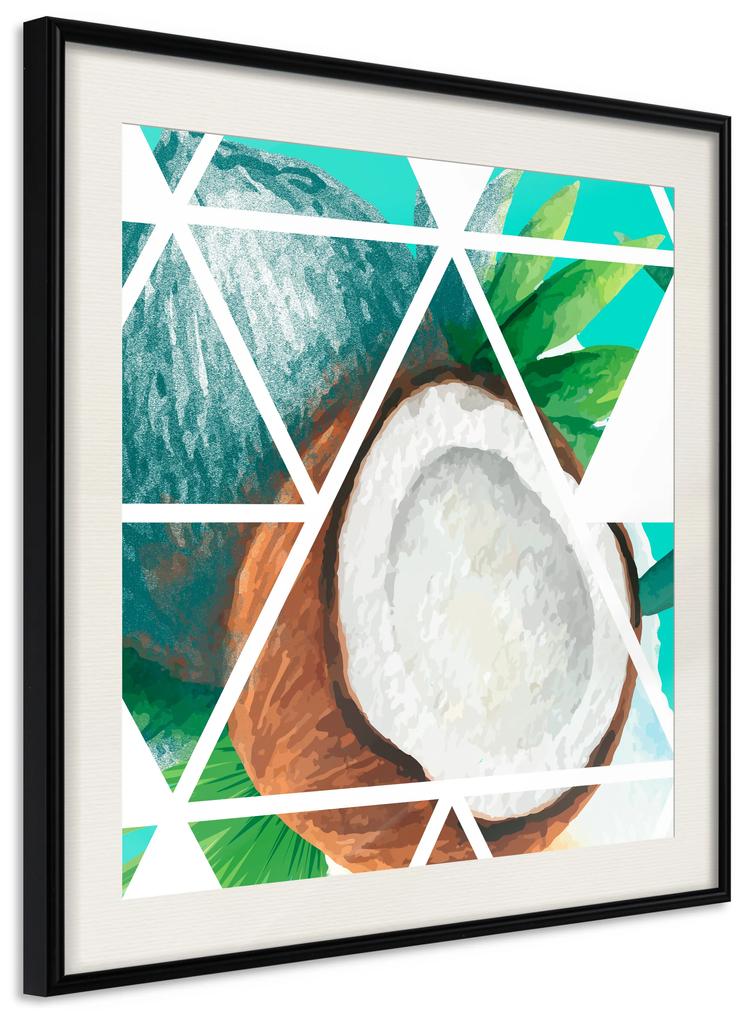 Artgeist Plagát - Coconut (Square) [Poster] Veľkosť: 20x20, Verzia: Čierny rám s passe-partout