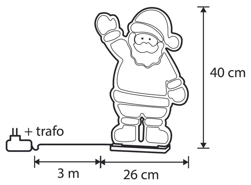 Vianočná stolná lampa Santa Claus vrátane LED s časovačom - Infinidade