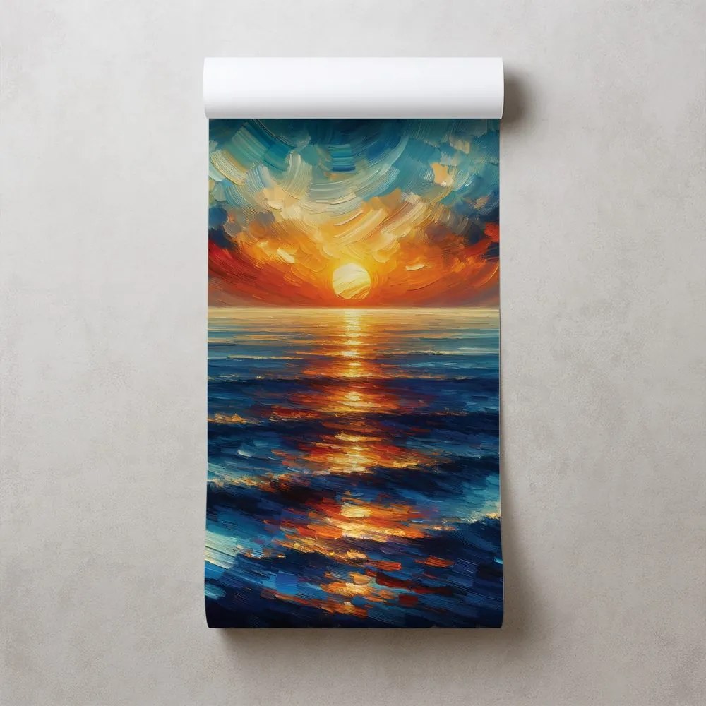 Fototapeta dramatický západ slnka nad oceánom