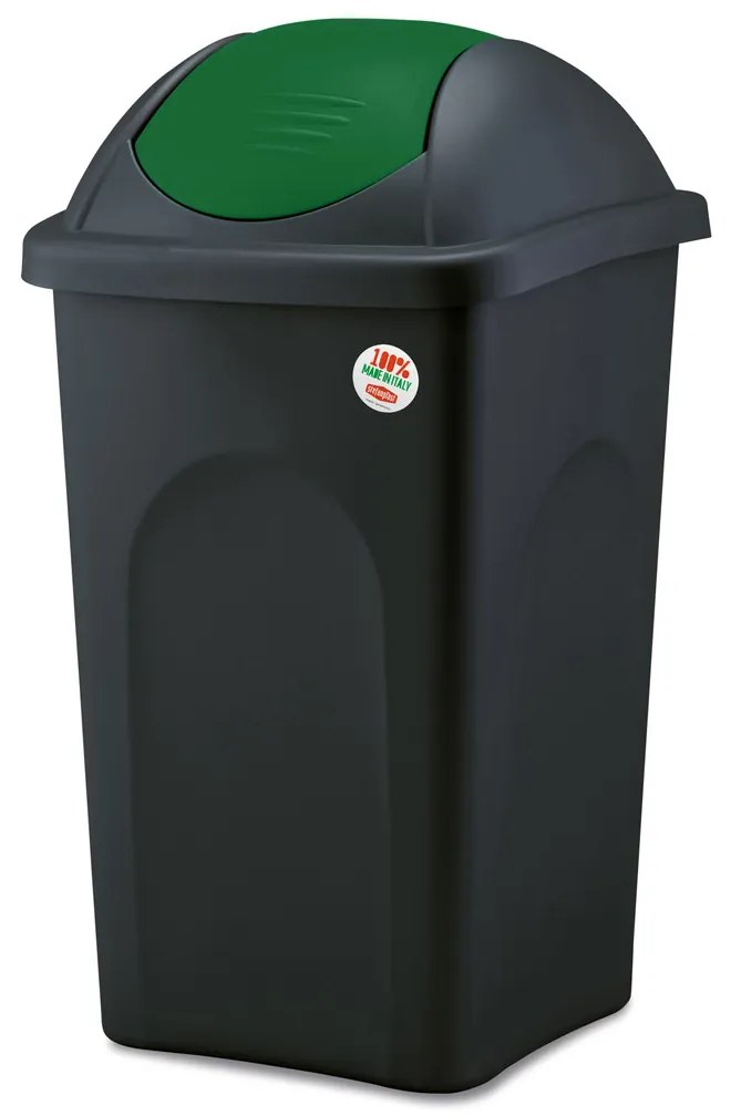 STEFANPLAST Odpadkový kôš Multipat 60 l, čierny, zelené veko