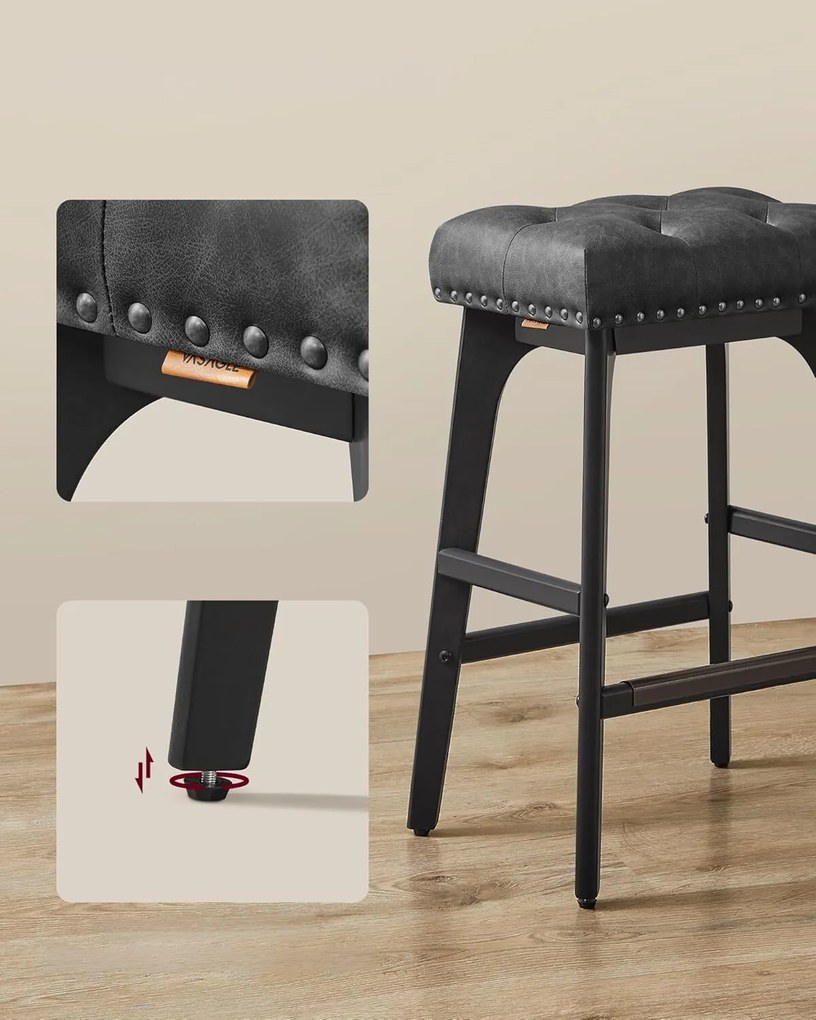 Sada 2 ks barových stoličiek Vasagle Bland atramentovo čierna