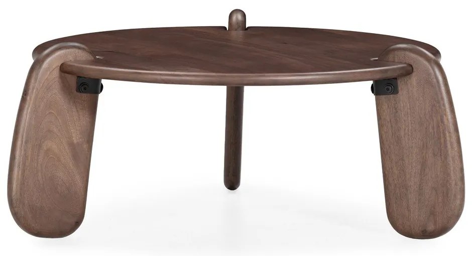 Tmavohnedý okrúhly konferenčný stolík z mangového dreva ø 80 cm Tamira – MOME