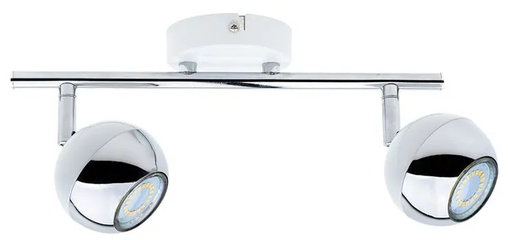 Spot-Light Stropné LED svietidlo BIANCA, 2xLED 50W, biele/chrómové kovové tienidlo, W