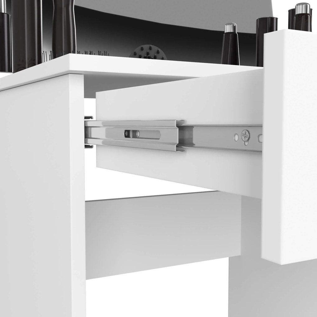 Toaletný stolík Parijat (biela) (so zrkadlom) (P). Akcia -19%. Vlastná spoľahlivá doprava až k Vám domov. 1128841