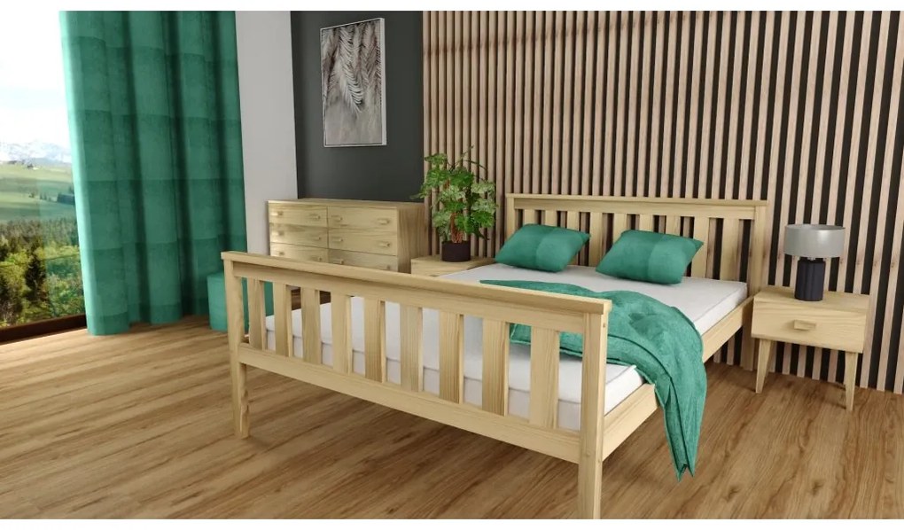 Posteľ KALEA 140 x 200 cm, borovica Rošt: S lamelovým roštom, Matrac: Matrac COCO MAXI 20 cm