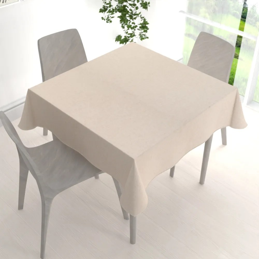 Biante Veľký dekoračný štvorcový obrus PM-128 Prírodná režná 190x190 cm