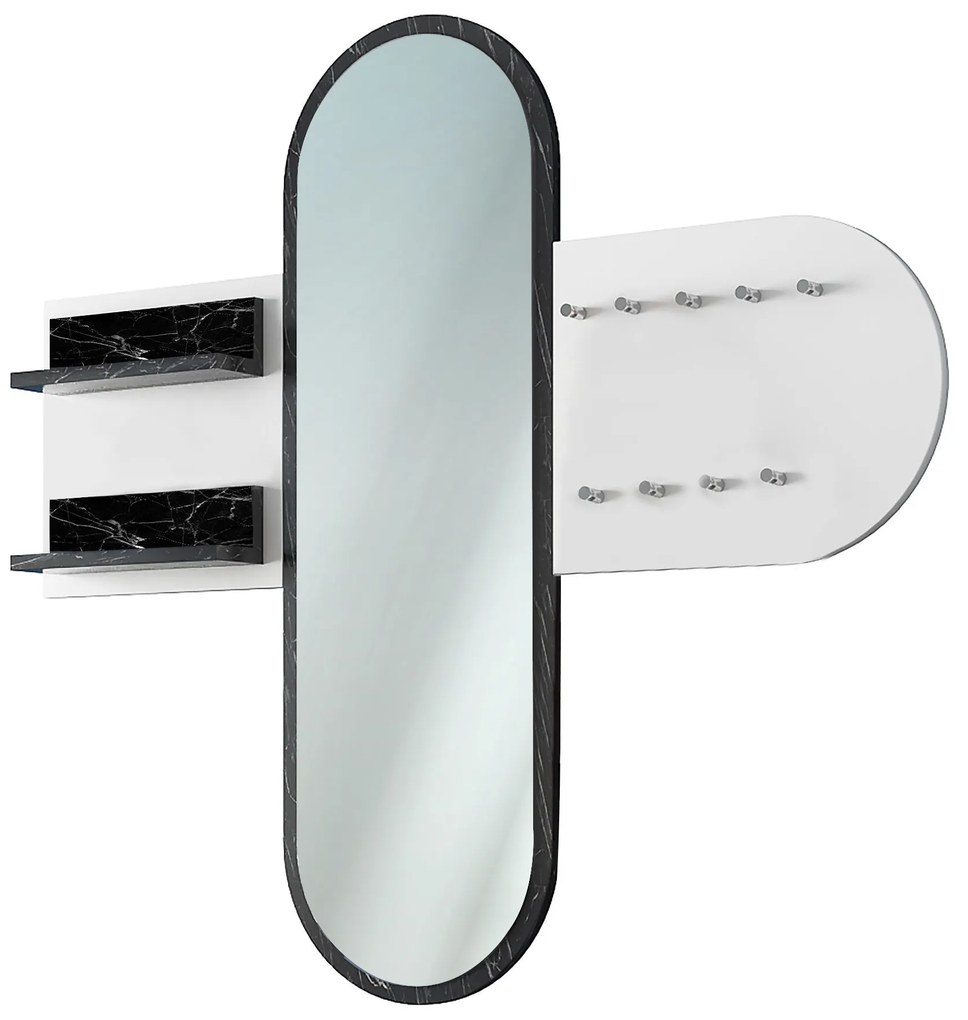 Predsieňová zostava Pixie 3 (Biela) (so zrkadlom). Akcia -19%. Vlastná spoľahlivá doprava až k Vám domov. 1072344