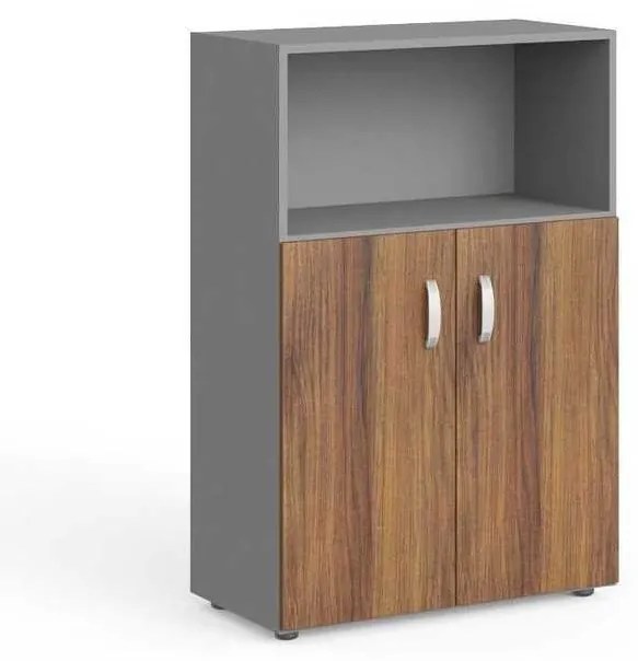 Stredná skriňa Manager 79,8 x 42,2 x 119,5 cm, orech warmia / sivá