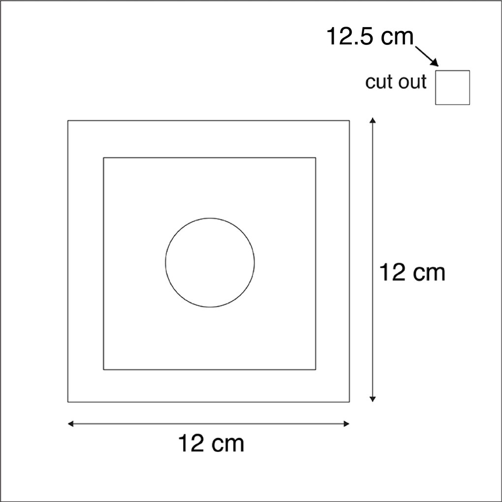 Sada 6 zapustených bodových svetiel biela 12 cm štvorcová - Gypsy Stucco