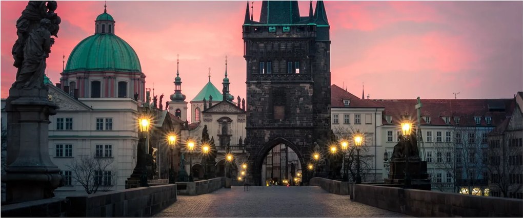 Obraz - Na Karlovom moste (120x50 cm)