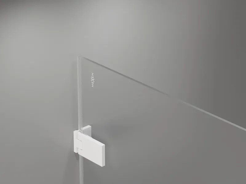 Mexen Lunar-F Duo, skladací sprchový kút 85 x 70 cm, 8mm číre sklo, biely profil, 836-085L-070P-20-00