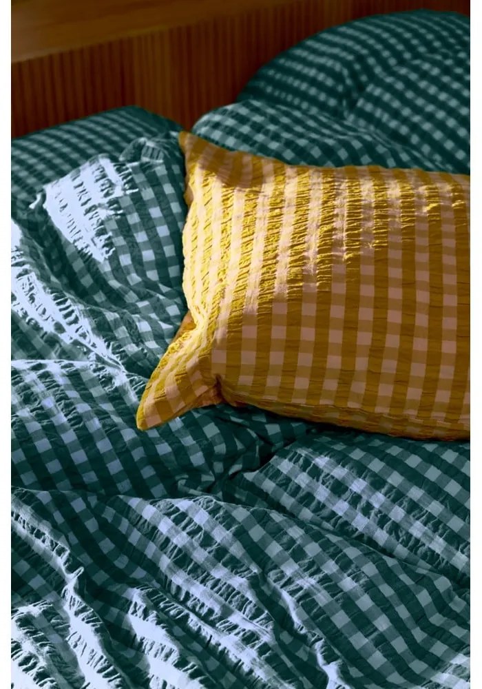 Zelené/modré krepové obliečky na jednolôžko 140x200 cm Bæk&Bølge – JUNA