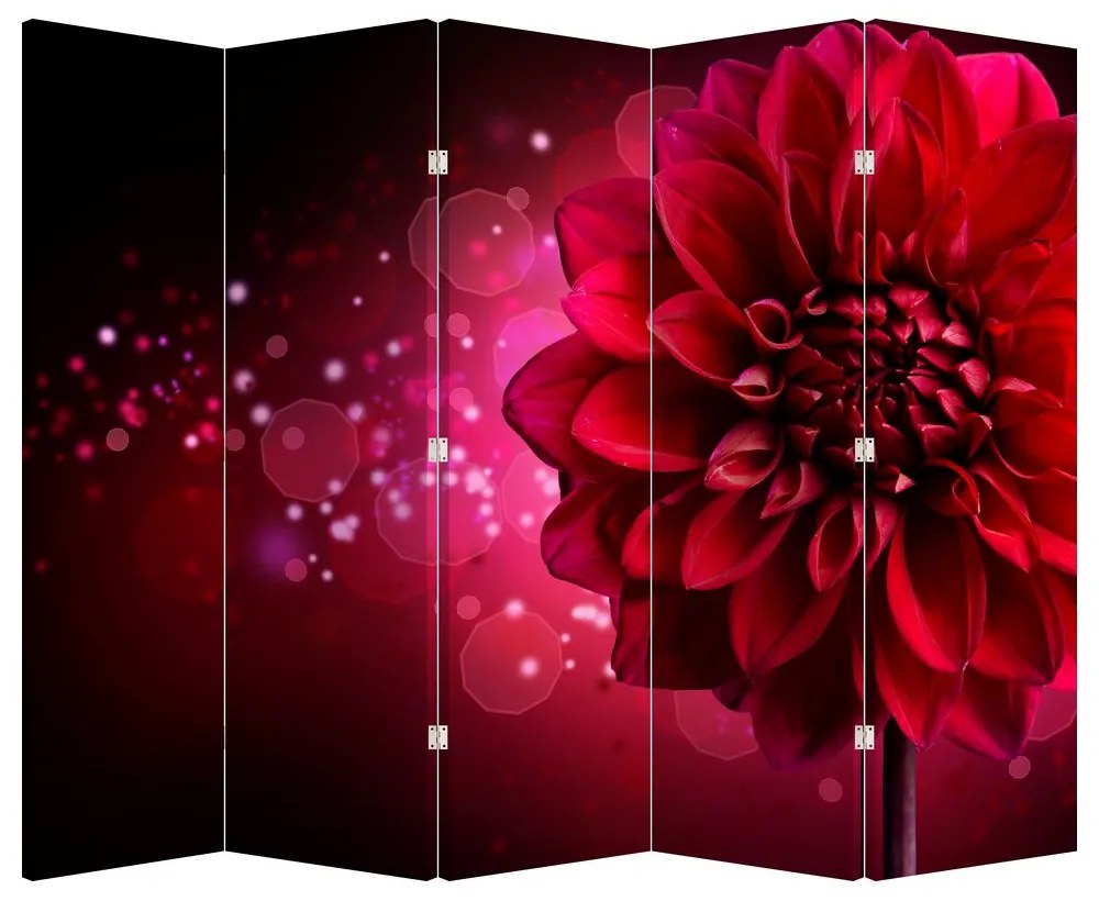 Paraván - Červená kvetina (210x170 cm)