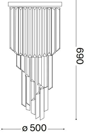Ideal Lux - Krištáľový prisadený luster CARLTON 12xE14/40W/230V chróm
