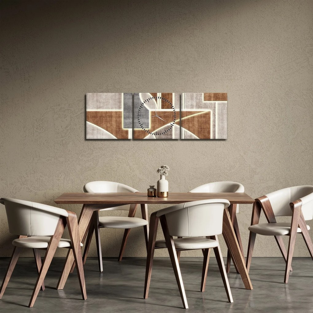 Obraz - Tvary (s hodinami) (90x30 cm)