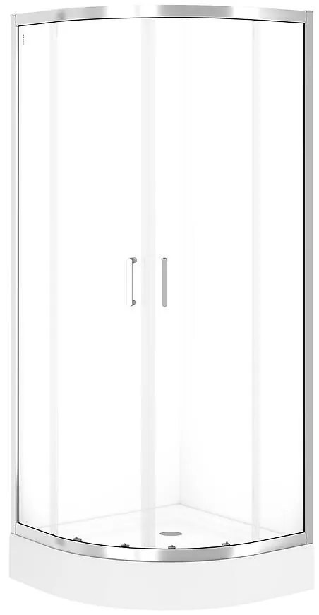 Sprchový kút polkruhový Brasco 80x80x190 chróm S168-001