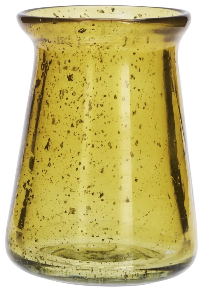 MADAM STOLTZ Sklenená vázička z recyklovaného skla Zelená