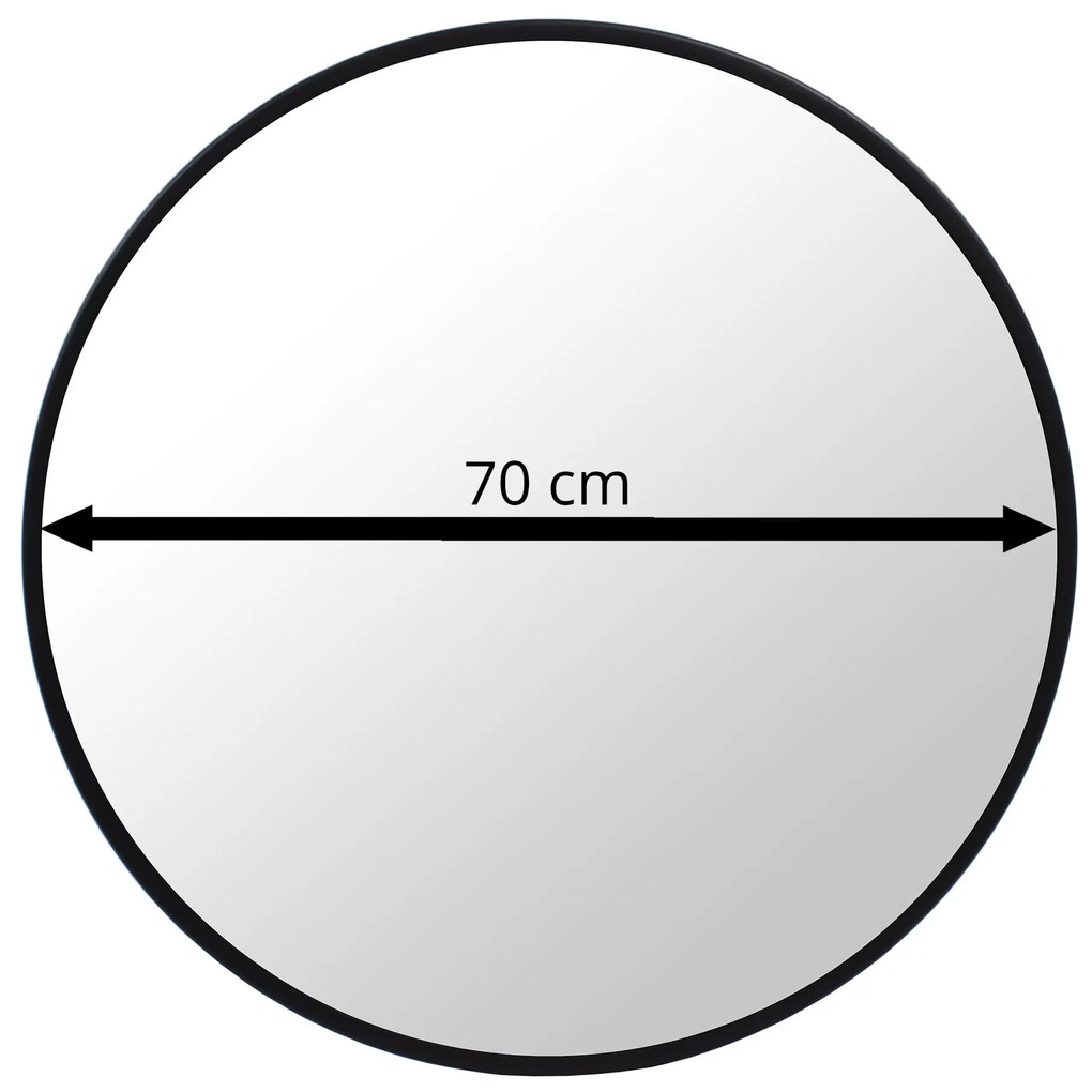 Dekorstudio Okrúhle zrkadlo s čiernym rámom 70cm