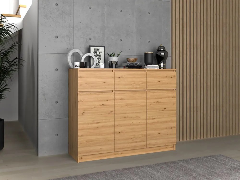 Komoda Musecalo 9 (dub artisan). Akcia -19%. Vlastná spoľahlivá doprava až k Vám domov. 1132851