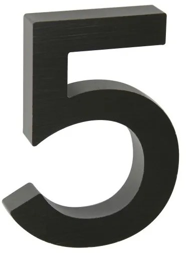 Domové číslo "5", RN.100LV, brúsené, čierna
