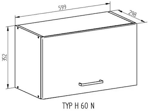 Kuchynská skrinka horná s vyklápacími dvierkami BASIC H 60 N dub halifax/biela lesk