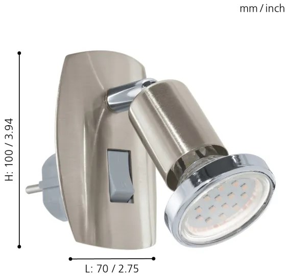 Eglo 92924 - LED svietidlo do zásuvky MINI 4 1xGU10-LED/3W/230V