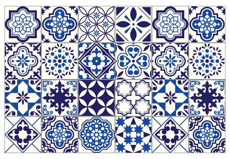 Sada 24 nástenných samolepiek Ambiance Decals Tiles Eusebio, 10 × 10 cm