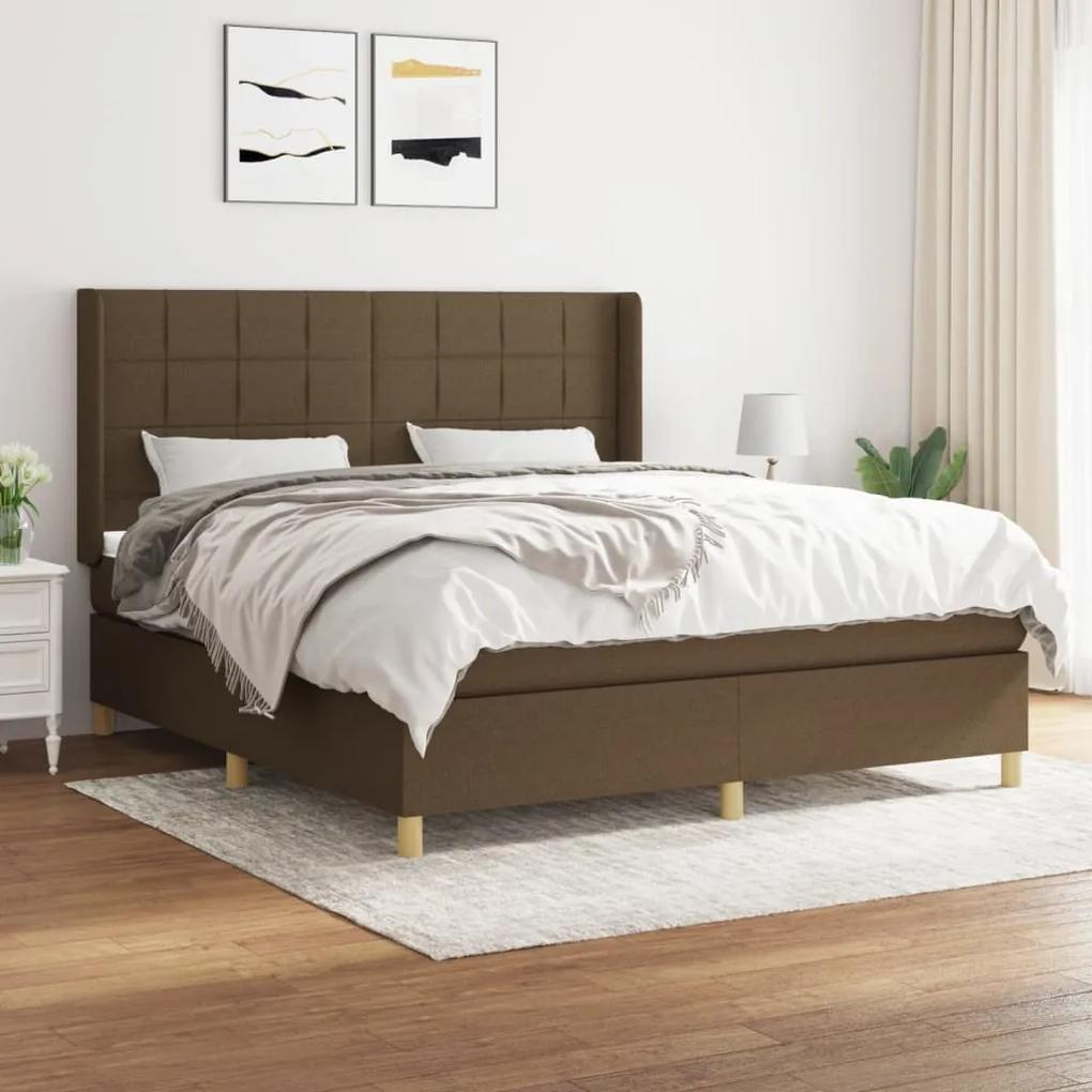 Boxspring posteľ s matracom tmavohnedá 180x200 cm látka 3132012