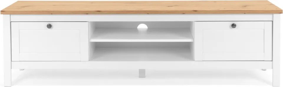 TV skrinka Bergen, biela/dub artisan