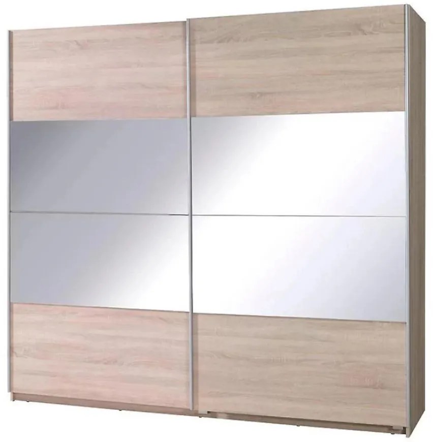 Skriňa Twister 2 dub sonoma/zrkadlo 225 cm