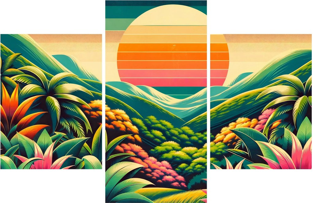 Obraz - Pestrofarebný západ slnka (90x60 cm)