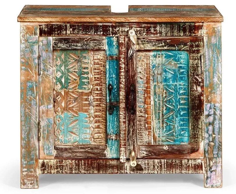 furniture-nabytek.cz - Masívna skrinka pod umývadlo Blue Lagoon z mangového dreva, lakovaná, farebná – 70×40×61 cm