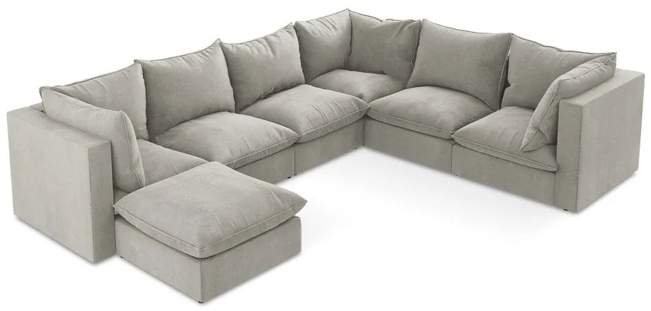 Svetlosivá rohová pohovka (pravý roh/do tvaru "U") Manao – Makamii