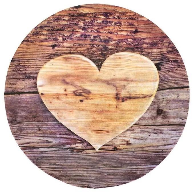 Dezertný tanier drevené srdce Wooden heart - 19 * 19 * 2cm