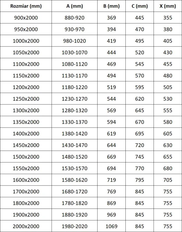 Mexen Exo, posuvné sprchové dvere, 200 cm, transparentné sklo, chróm, 8151-200-000-01-00