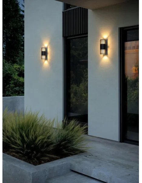 Nordlux - Vonkajšie nástenné svietidlo ALUDRA 2xE27/15W/230V IP54 čierna