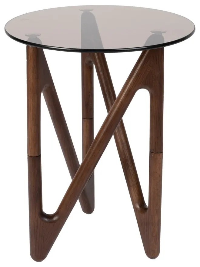 Okrúhly odkladací stolík so sklenenou doskou ø 40 cm Naia – Dutchbone