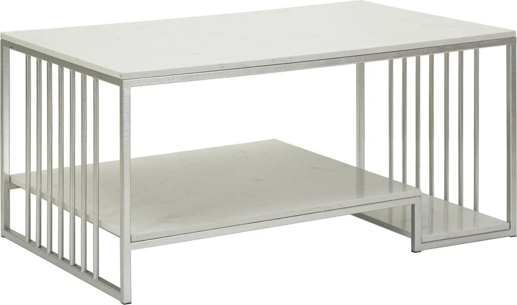 Konferenčný stolík Kayseri 90 cm mramor/strieborný